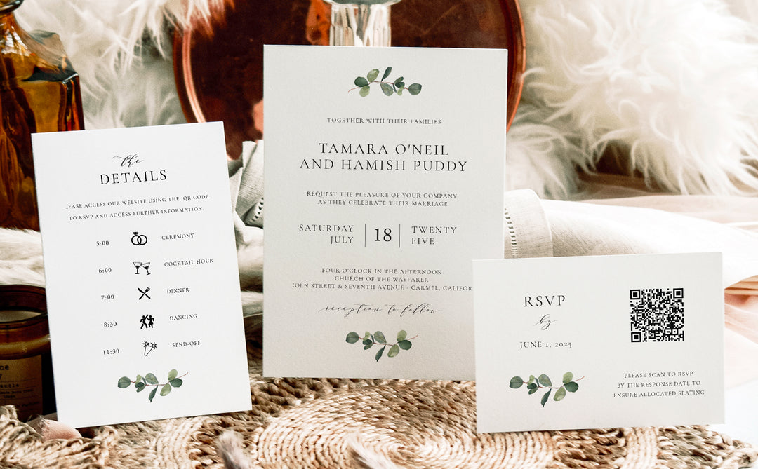 Eucalyptus Wedding Invitation Suite
