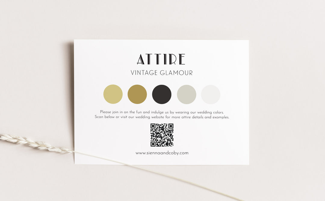 Gatsby Wedding Attire Enclosure Card