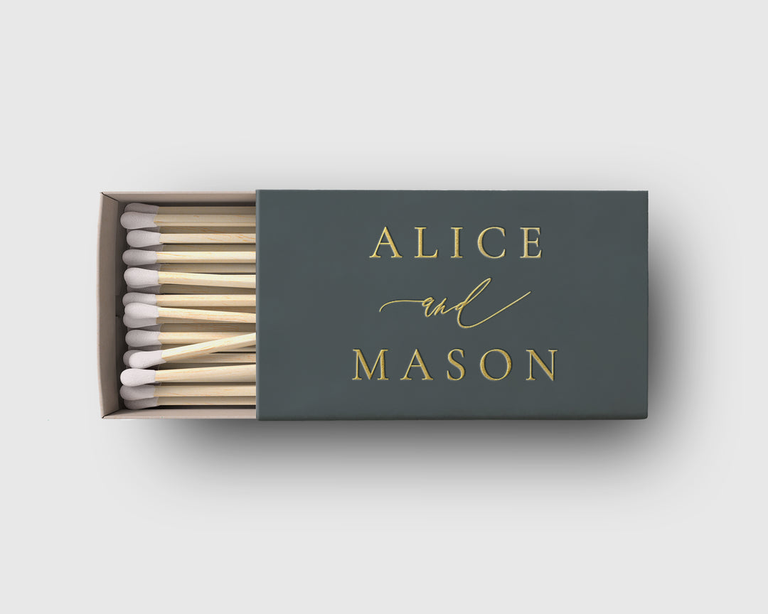 Classic Minimalist Matchbox Favor