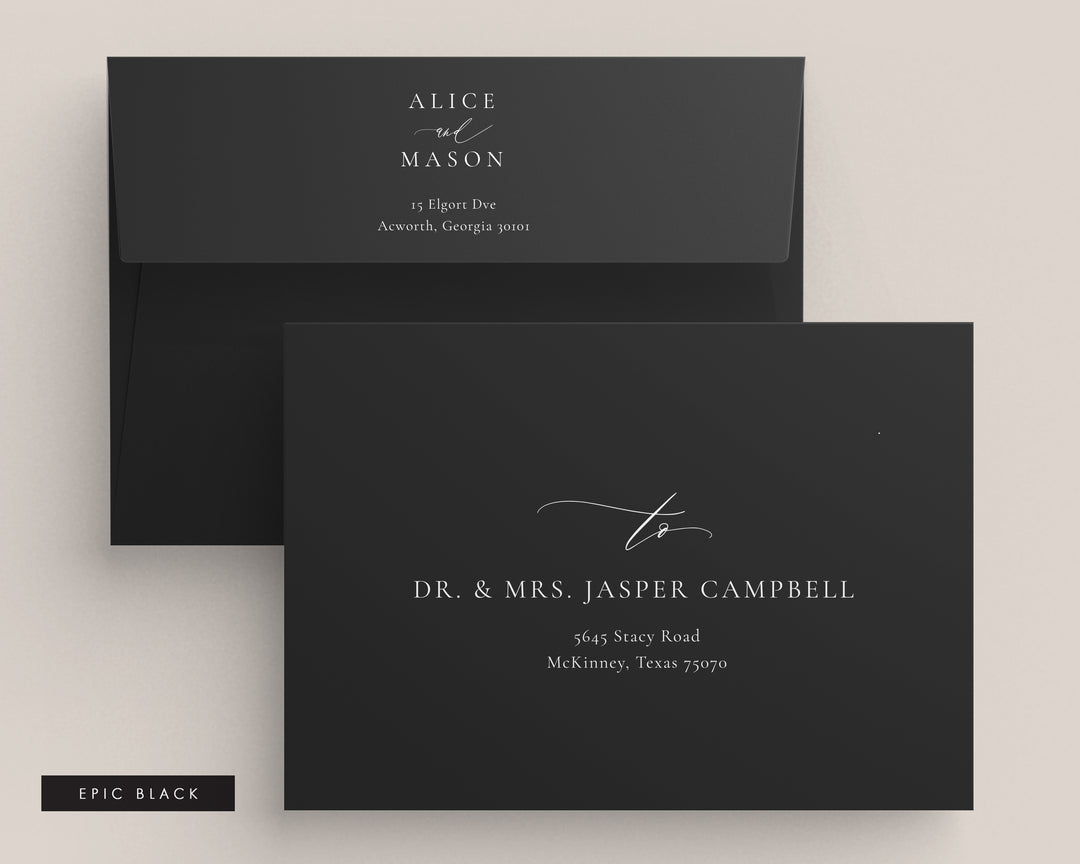 Classic Minimalist Collection Envelopes - White Ink Printing