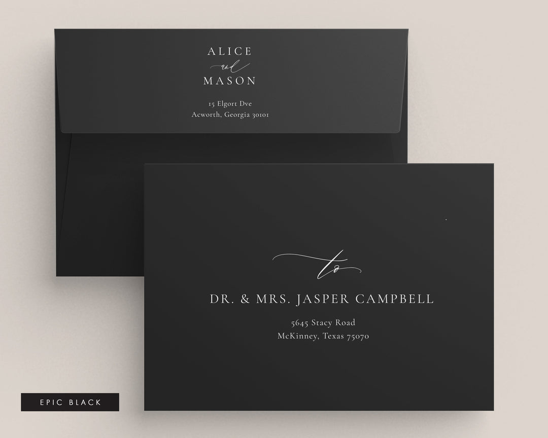 Copy of Classic Minimalist Collection Envelopes - White Ink Printing