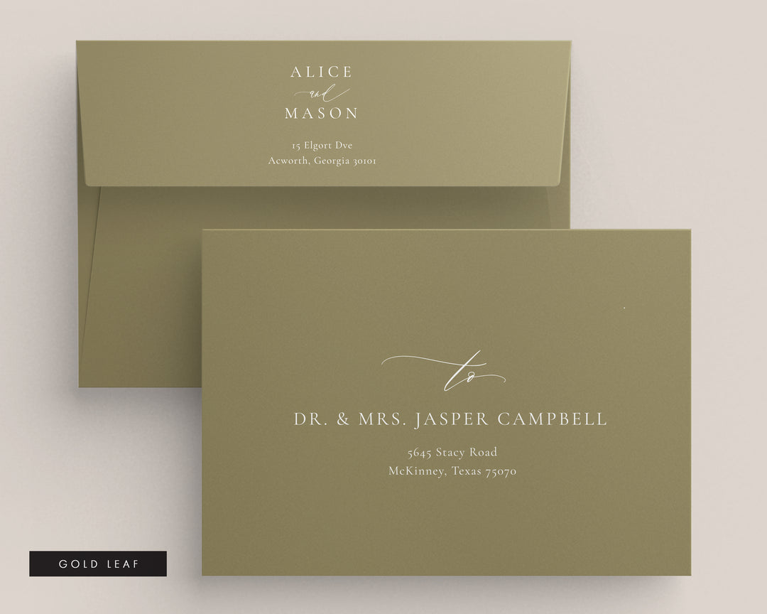 Classic Minimalist Collection Envelopes - White Ink Printing