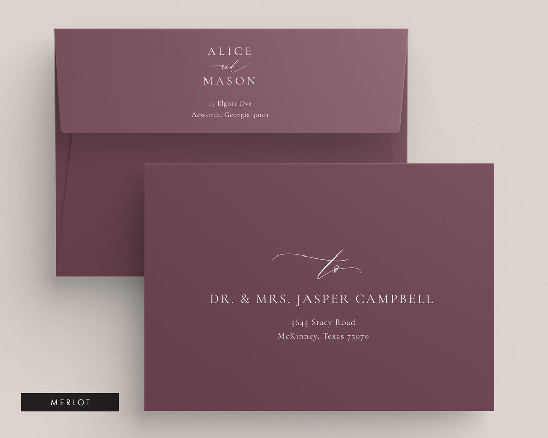 Classic Minimalist Collection Envelopes - White Ink Printing