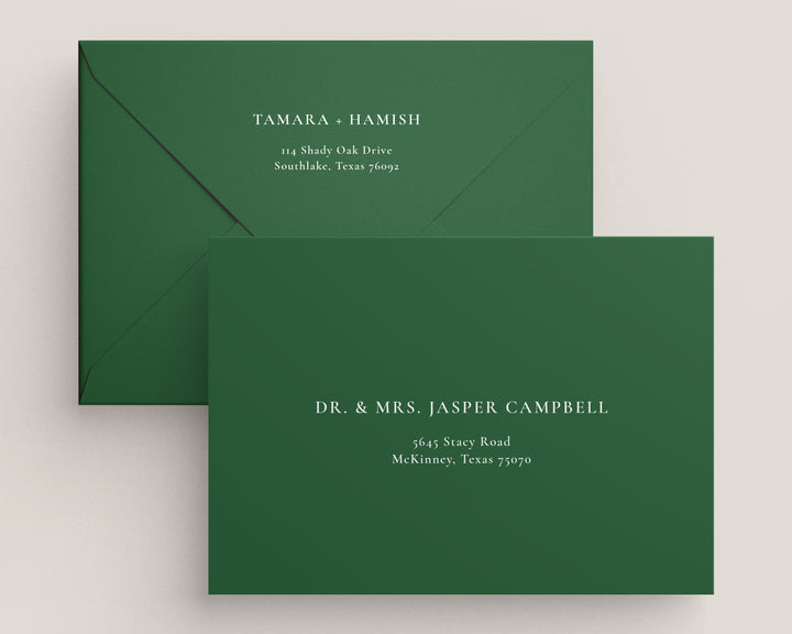 Eucalyptus Collection Envelopes - White Ink Printing