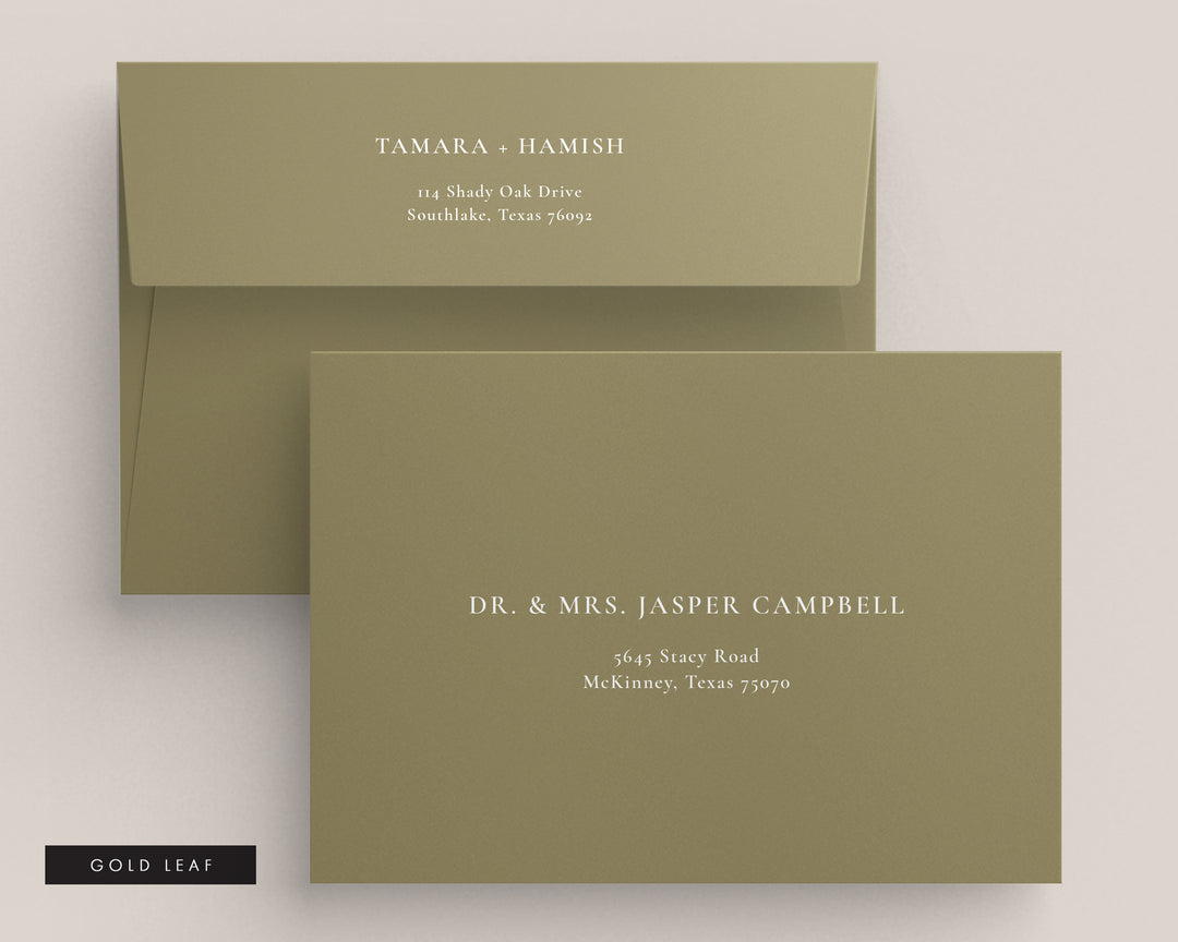 Eucalyptus Collection Envelopes - White Ink Printing