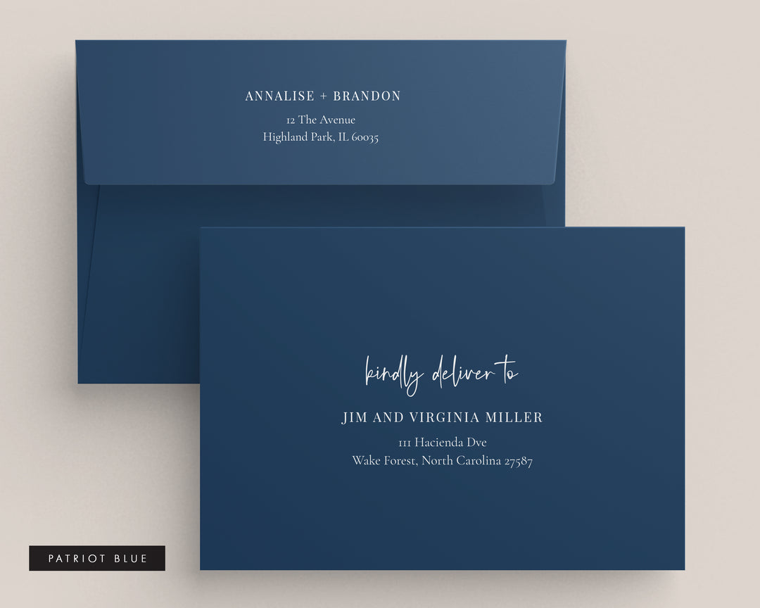 Modern Initials Collection Envelopes - White Ink Printing