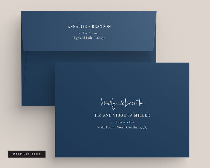 Modern Initials Collection Envelopes - White Ink Printing