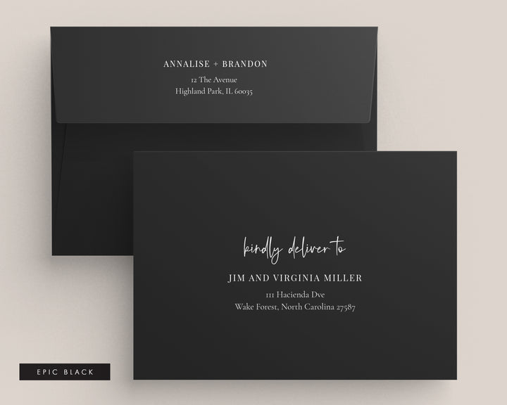Modern Initials Collection Envelopes - White Ink Printing