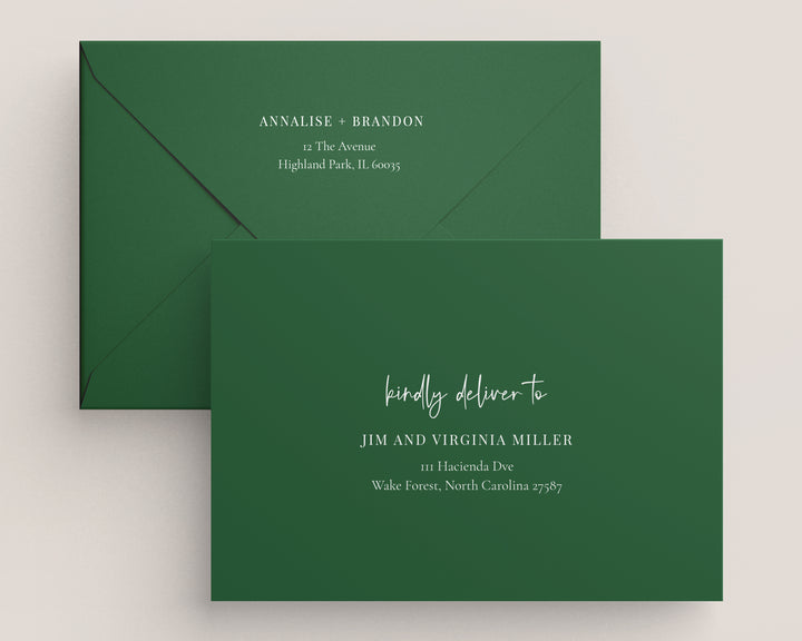 Modern Initials Collection Envelopes - White Ink Printing