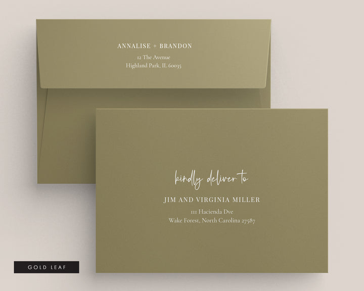 Modern Initials Collection Envelopes - White Ink Printing