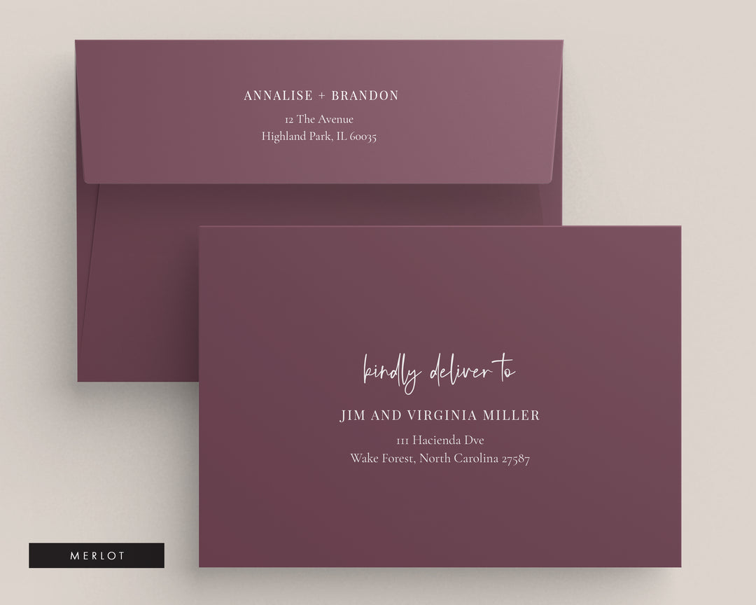 Modern Initials Collection Envelopes - White Ink Printing