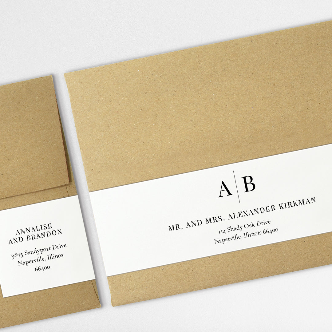 Modern Initials Wrap Around Labels