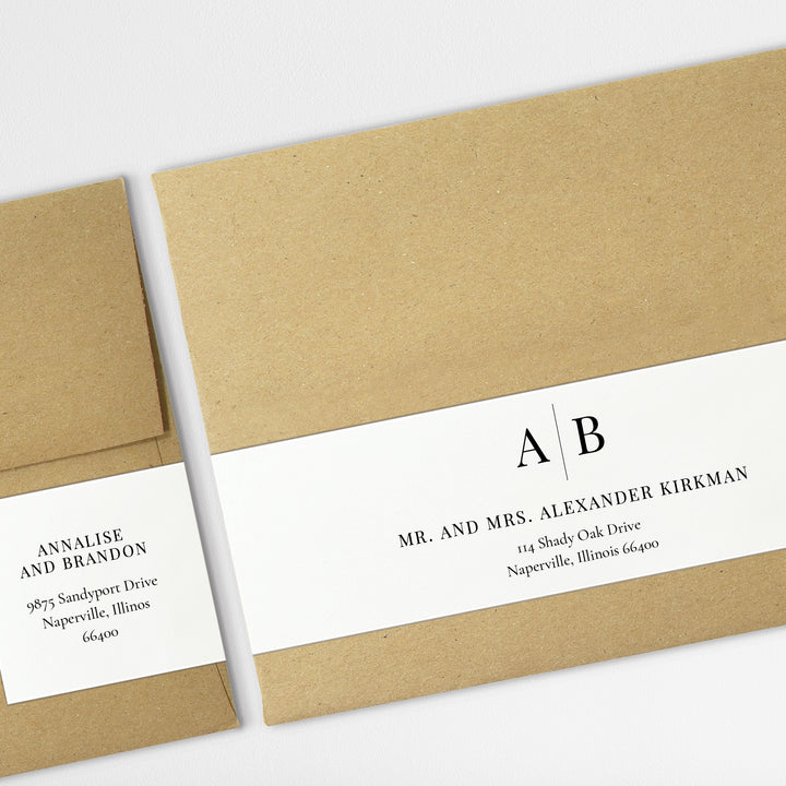 Modern Initials Wrap Around Labels