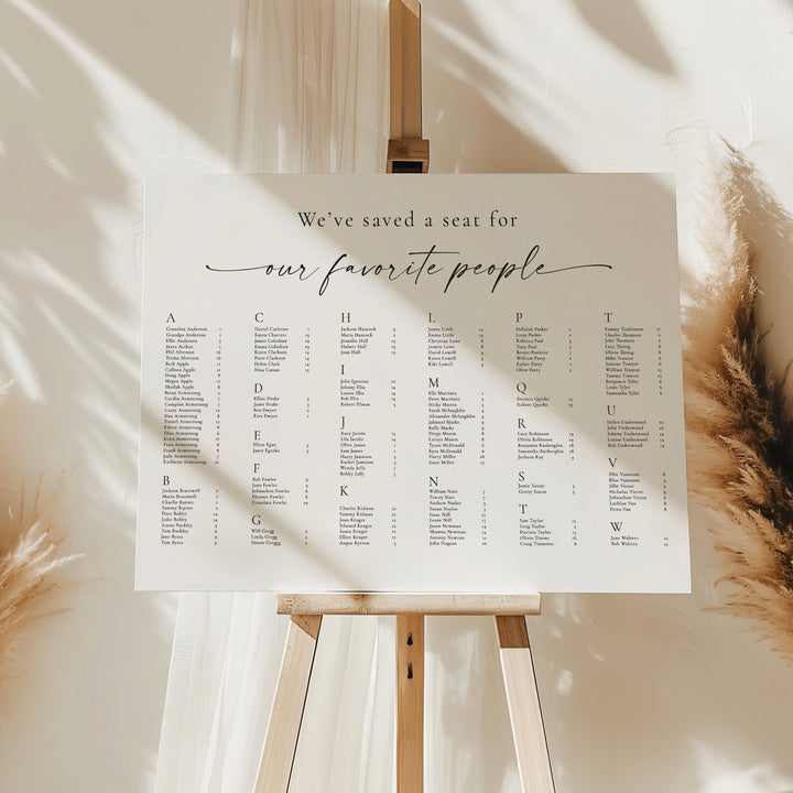 Simply Modern Seating Chart