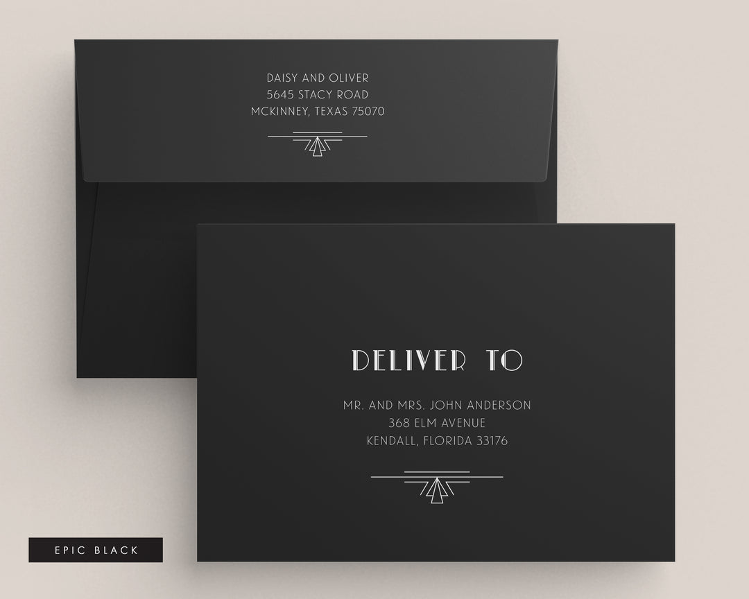 Gatsby Collection Envelopes - White Ink Printing