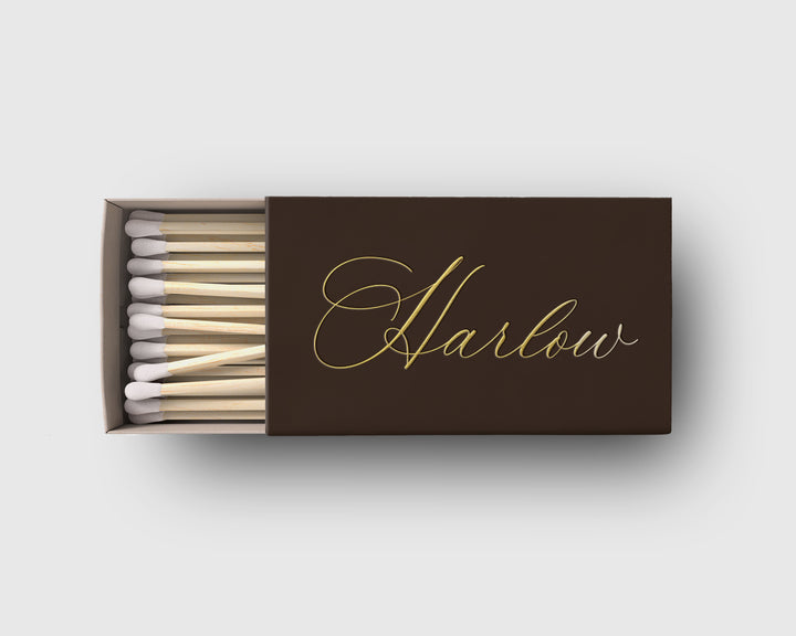 Romantic Calligraphy Matchbox Favor