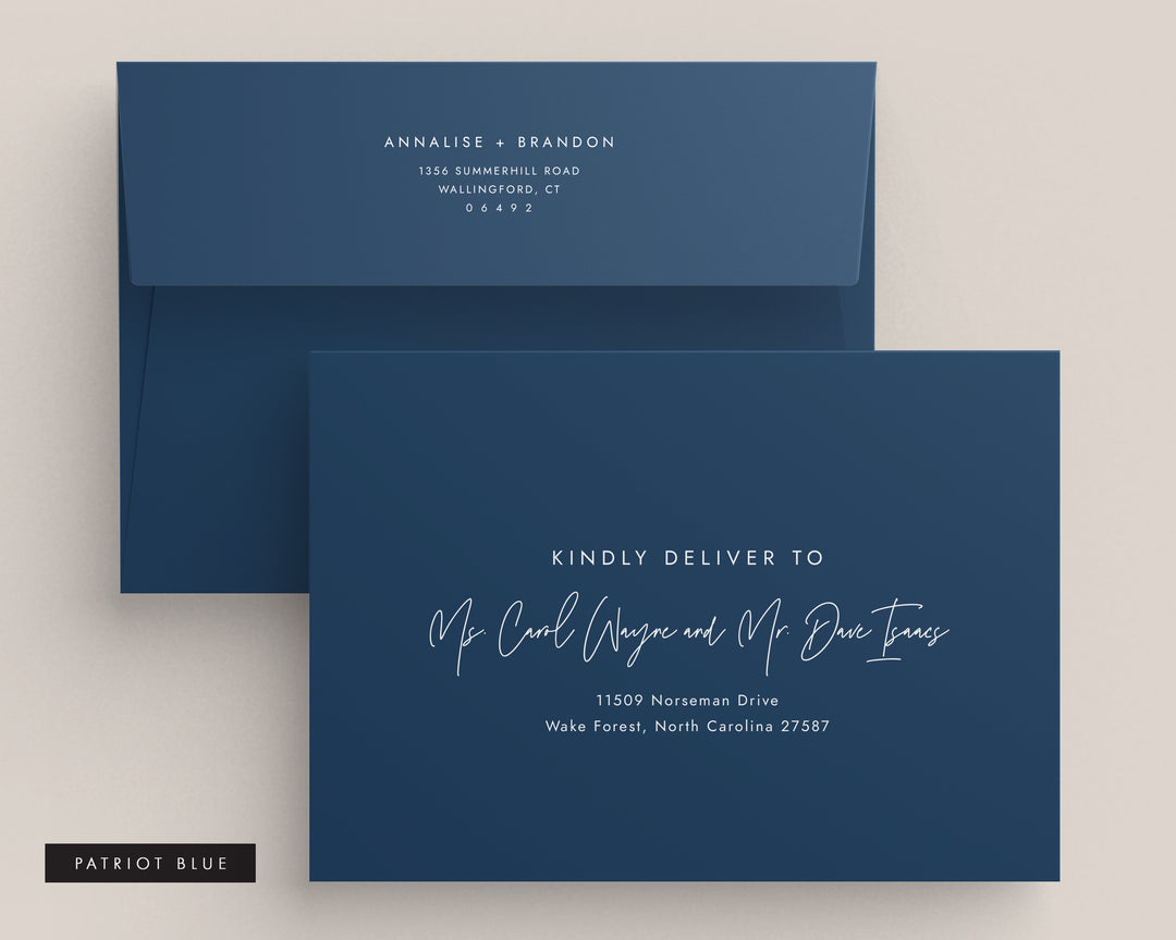 Modern Monogram Envelopes - White Ink Printing