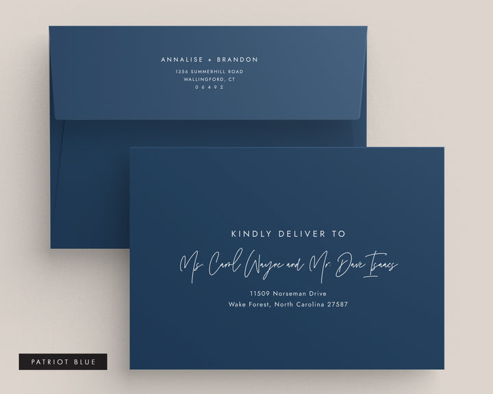 Modern Monogram Envelopes - White Ink Printing