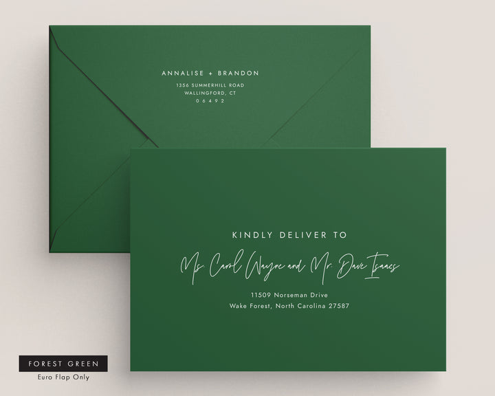 Modern Monogram Envelopes - White Ink Printing