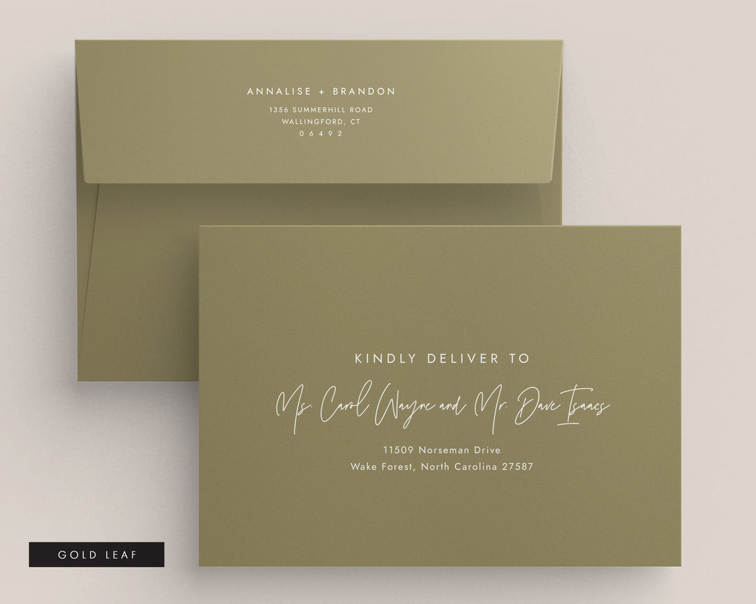 Modern Monogram Envelopes - White Ink Printing