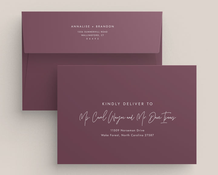 Modern Monogram Envelopes - White Ink Printing