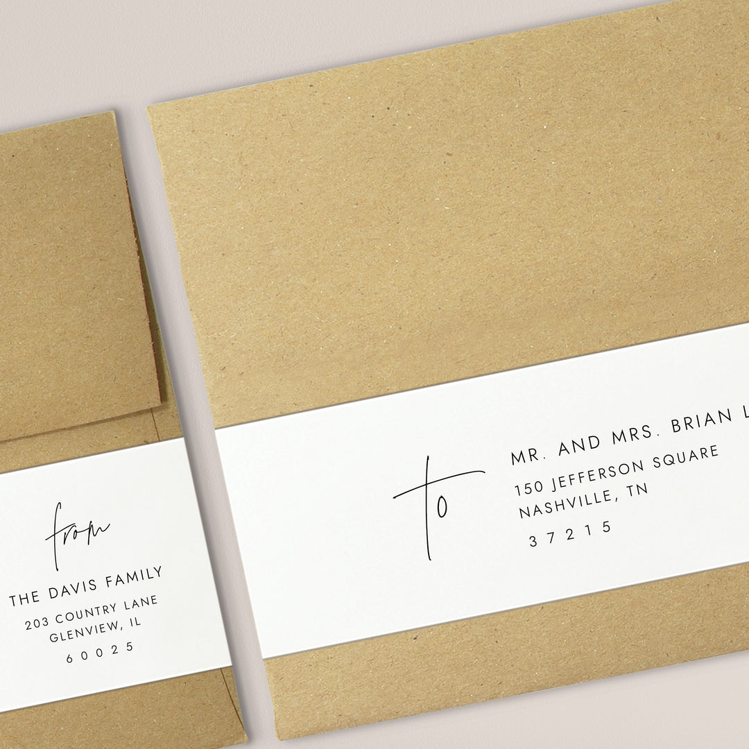 Modern Monogram Wrap Around Labels