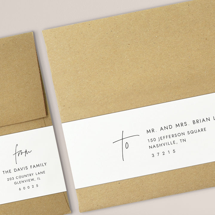 Modern Monogram Wrap Around Labels