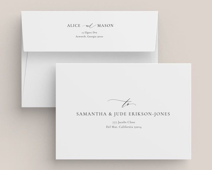 Classic Minimalist Wedding Invitation Suite
