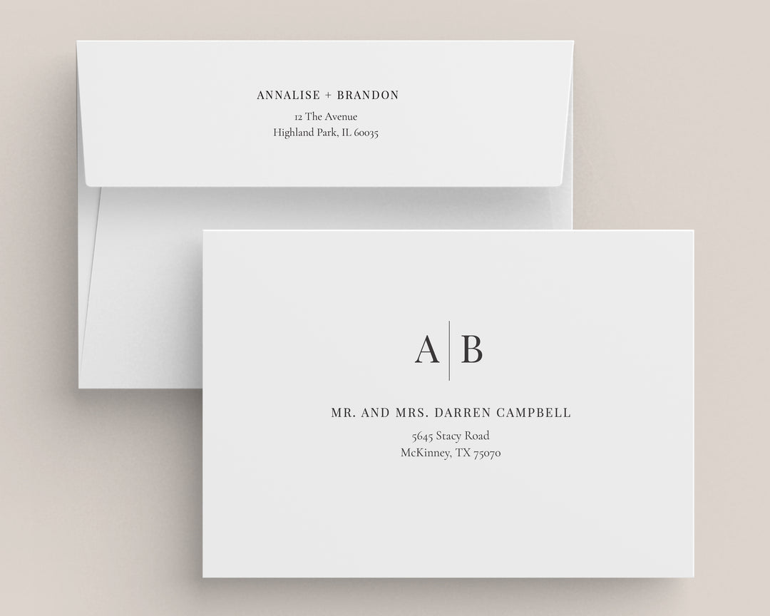 Modern Initials Wedding Invitation Suite