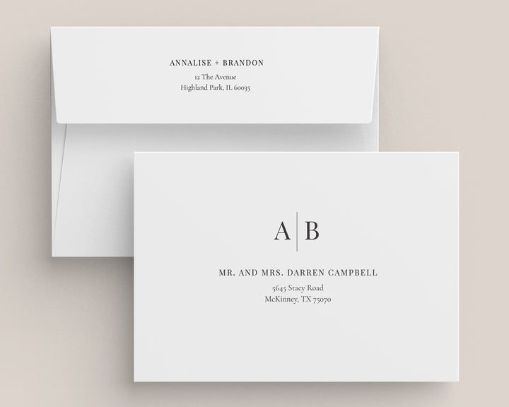 Modern Initials Wedding Invitation Suite