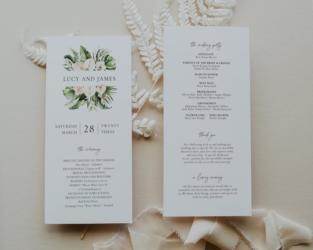 Key West Tea Length Ceremony Program