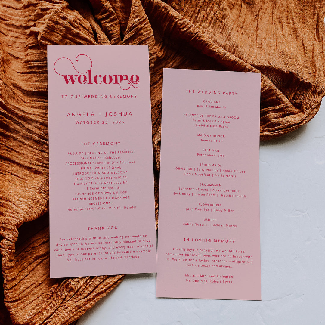 Amore Tea Length Ceremony Program