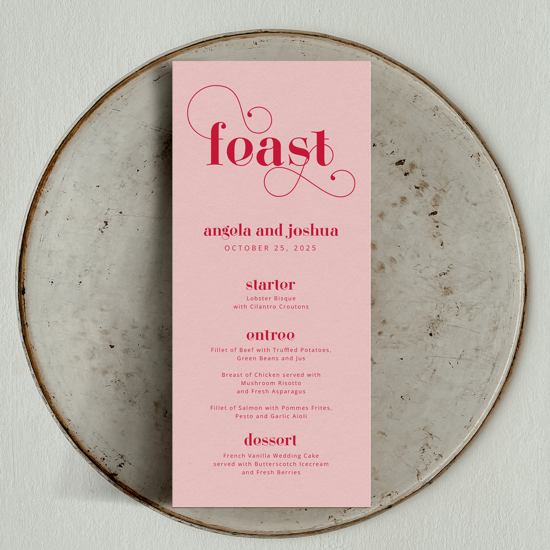 Amore Menu