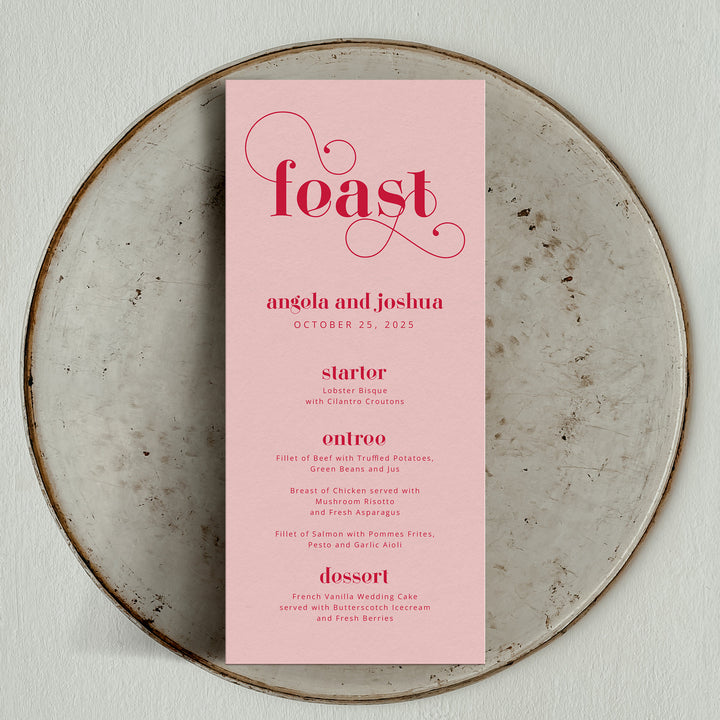 Amore Menu