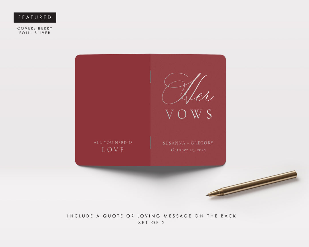 Romantic Calligraphy Vow Books