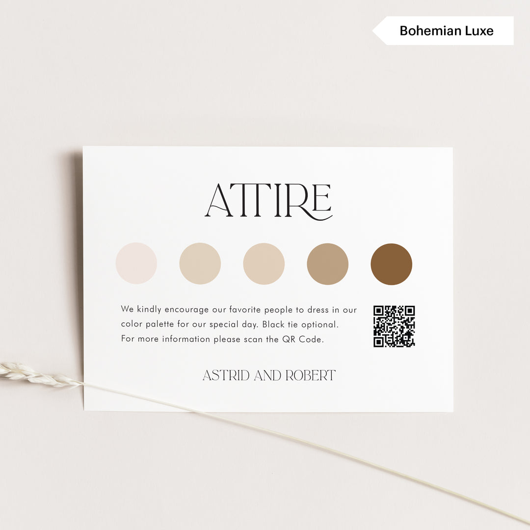 Attire Insert Card with QR Code