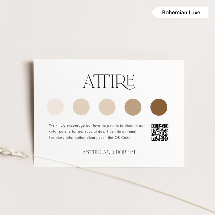 Attire Insert Card with QR Code