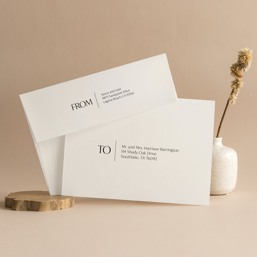 Chic Envelopes with Vase and Wildflower