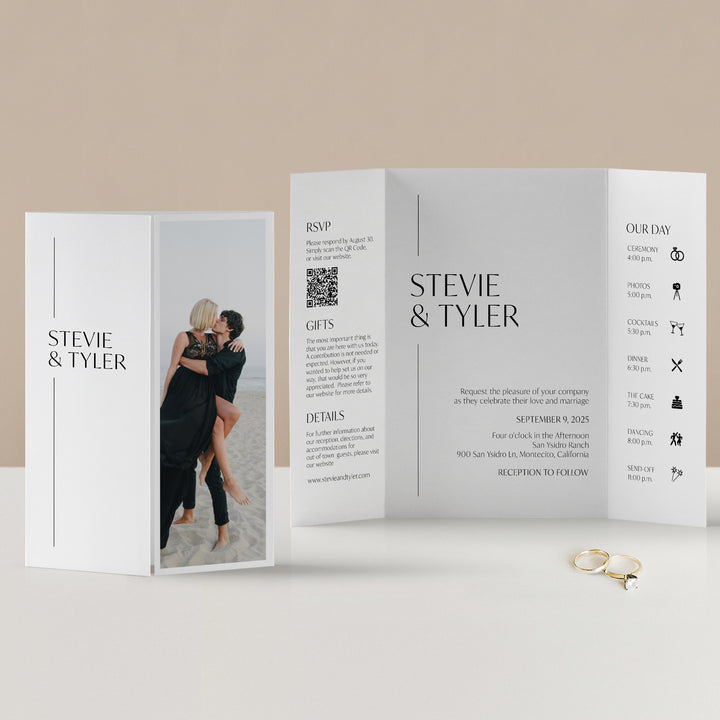 Contemporary Chic Gatefold Wedding Invitation