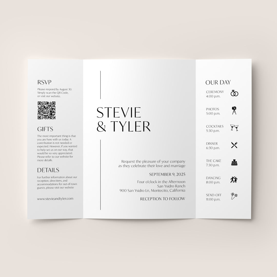 Contemporary Chic Gatefold Wedding Invitation