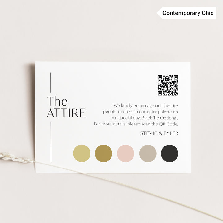 Attire Insert Card with QR Code