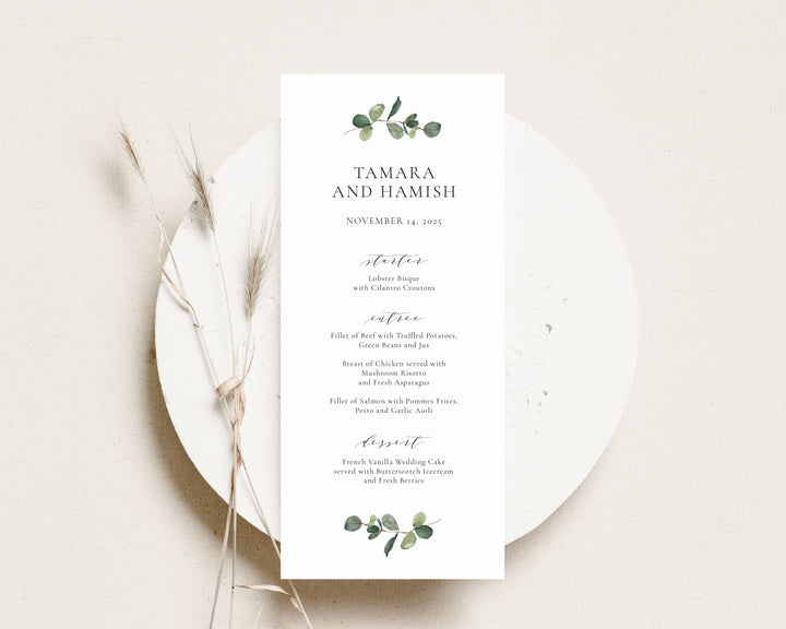 Eucalyptus Menu