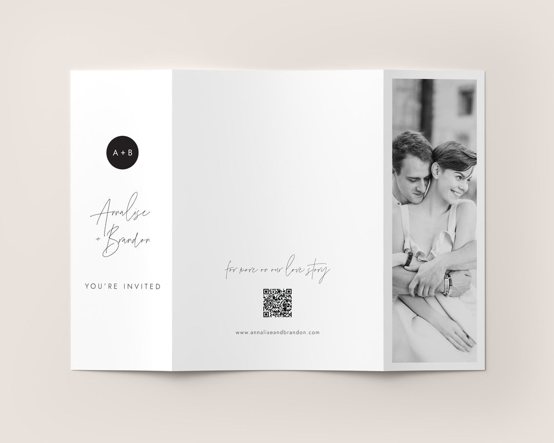 Modern Monogram Gatefold Wedding Invitation
