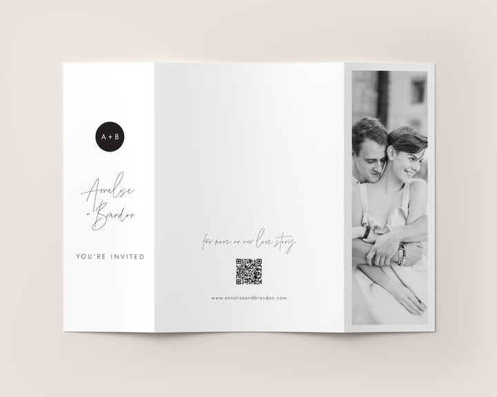 Modern Monogram Gatefold Wedding Invitation
