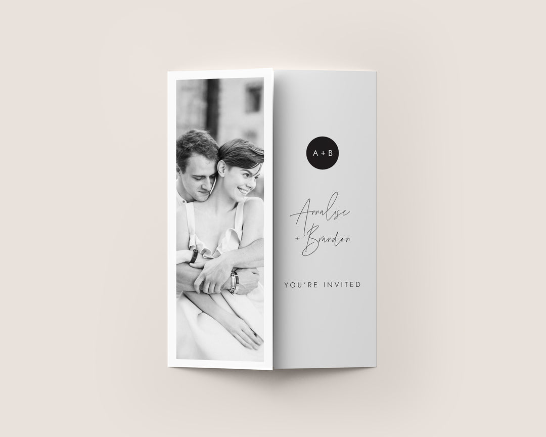 Modern Monogram Gatefold Wedding Invitation