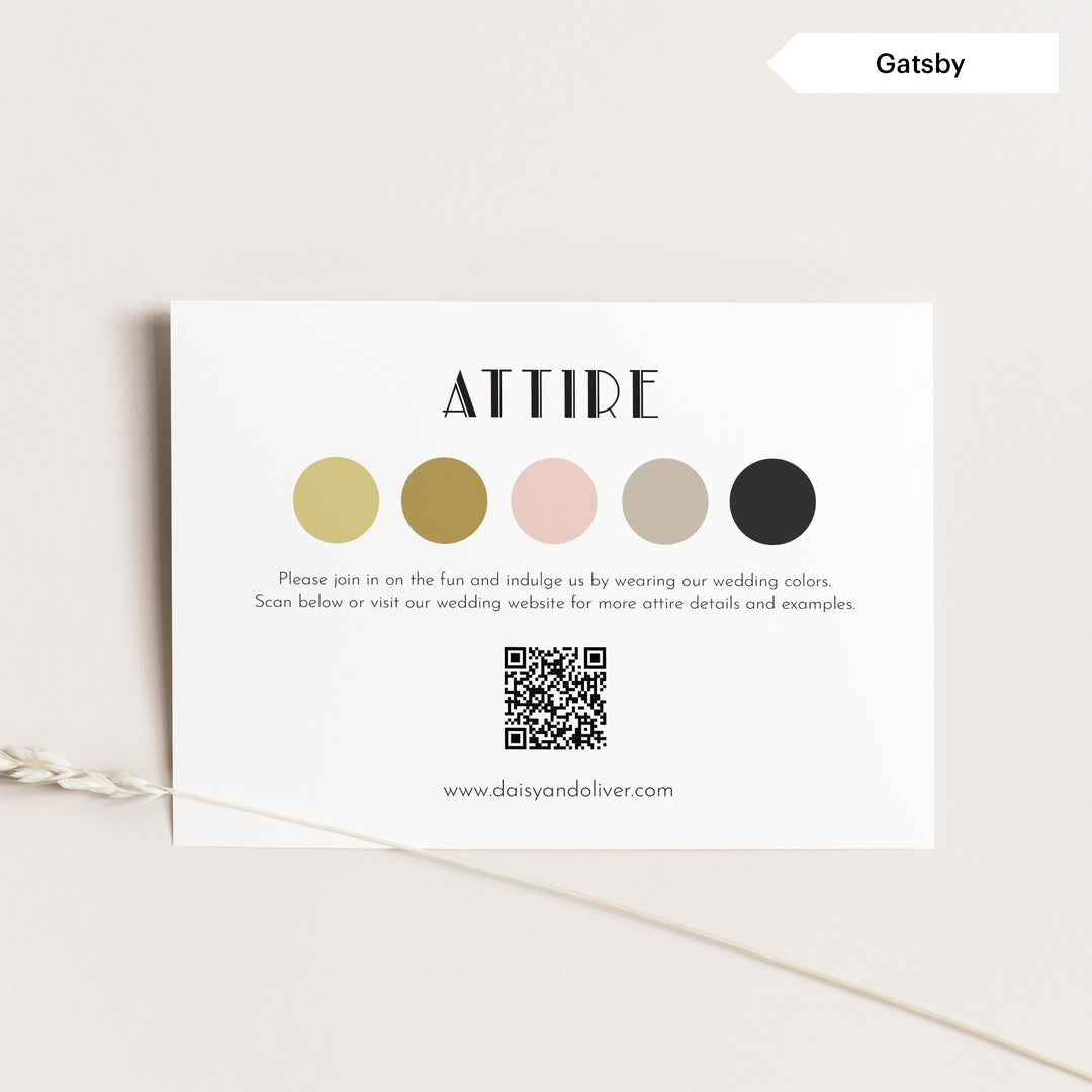 Attire Insert Card with QR Code