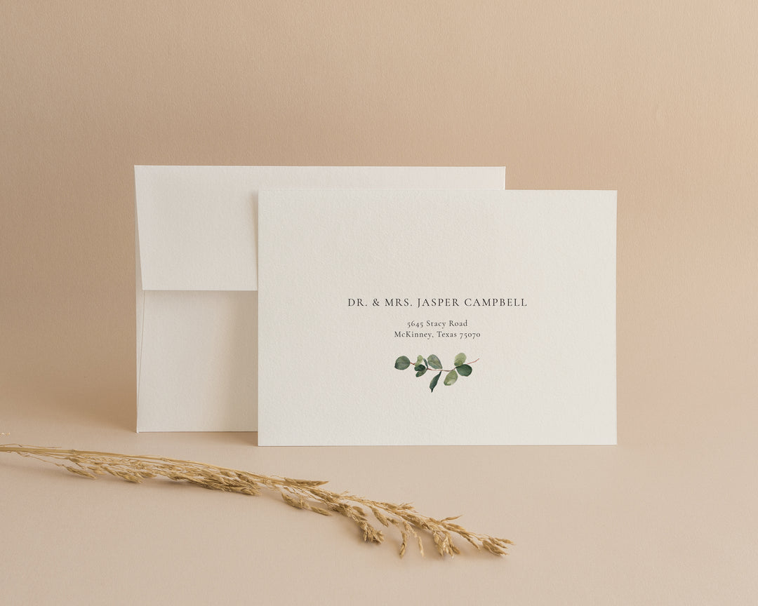 White envelopes with beige background
