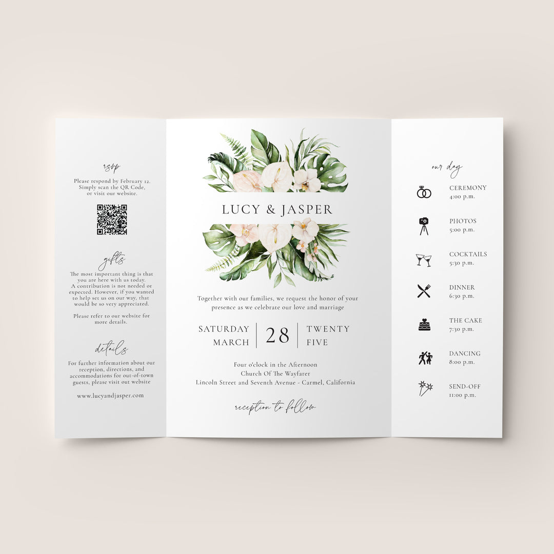 Key West Gatefold Wedding Invitation