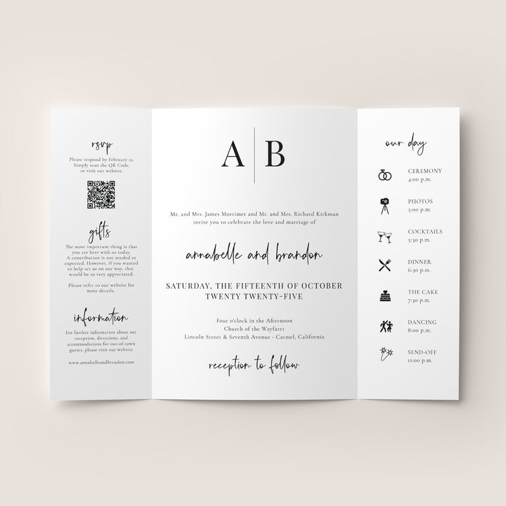 Modern Initials Gatefold Wedding Invitation