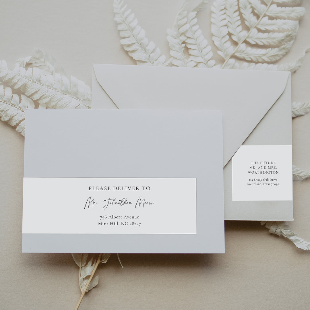 Key West Collection Wraparound Envelope Label on Neutral Background